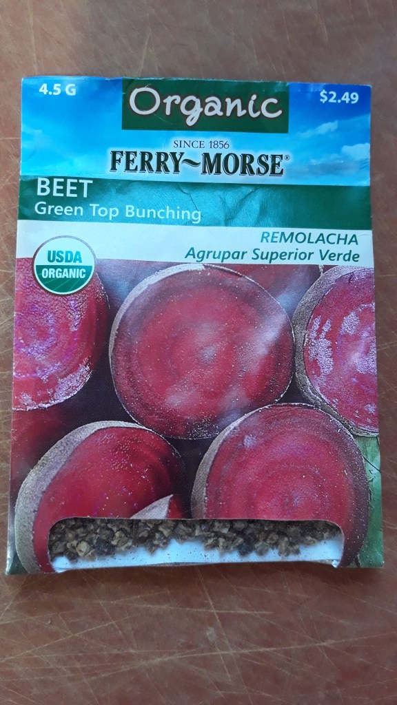 The Ferry Morse beet seeds I started with back on April 1. I would buy these again.