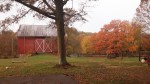Our beautiful red farm charm barn on a fall day