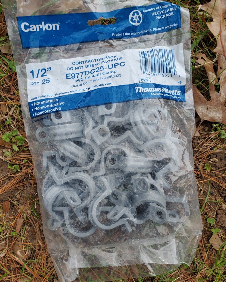 Pack of 25 half inch PVC clamps