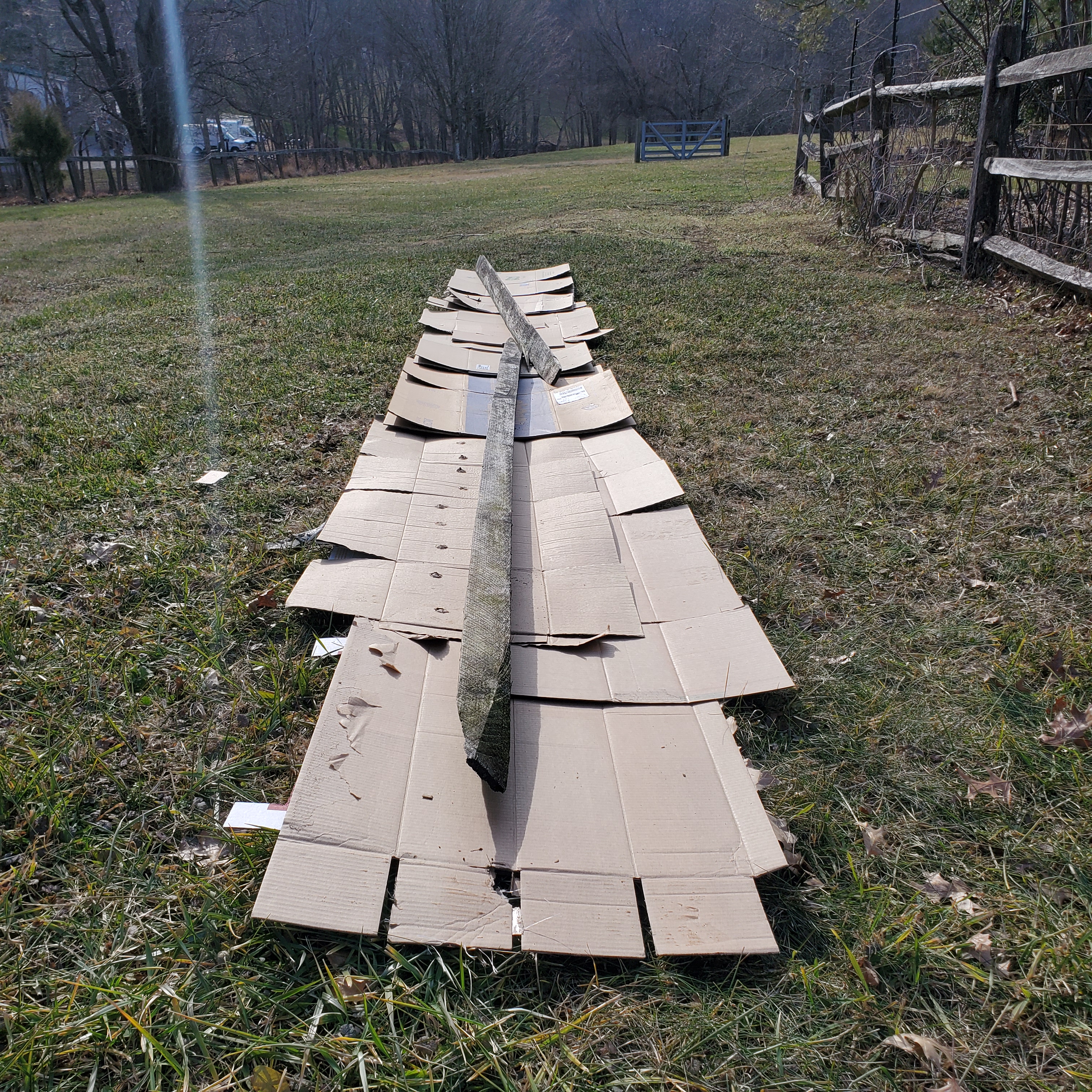 Cardboard layer for twenty feet