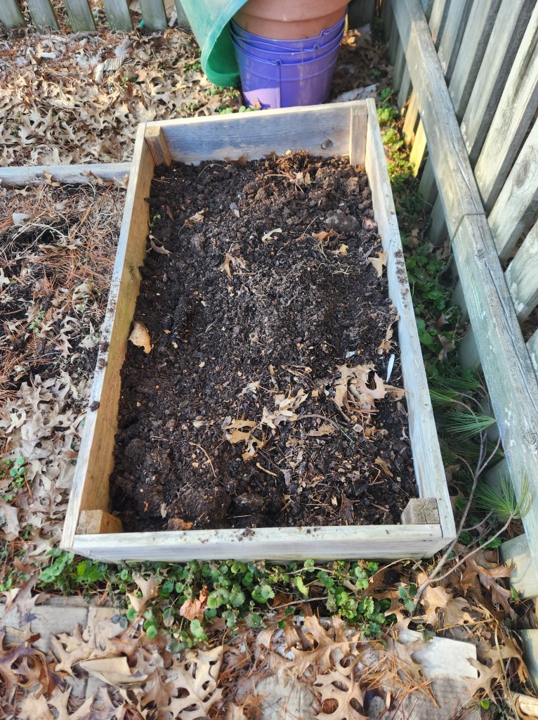 garden bed refilled with compost