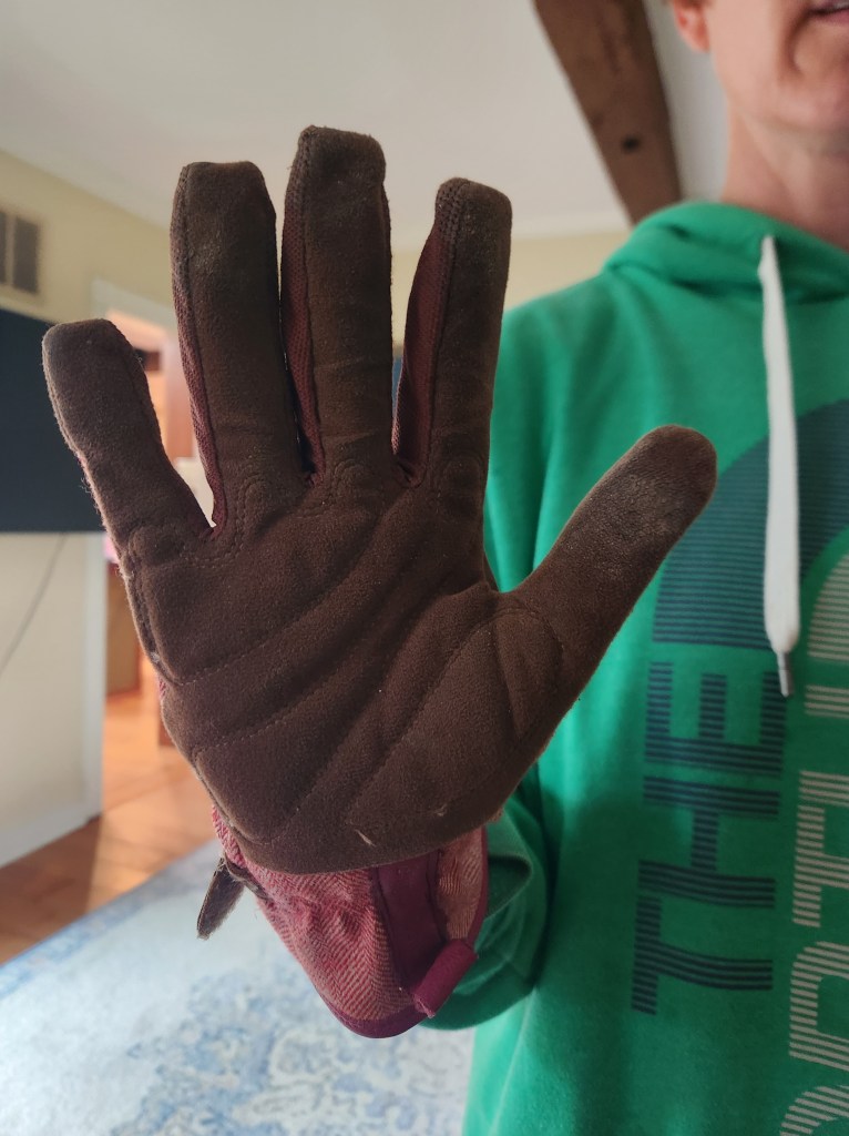 Burgon and Ball Red Tweed Gloves - palm